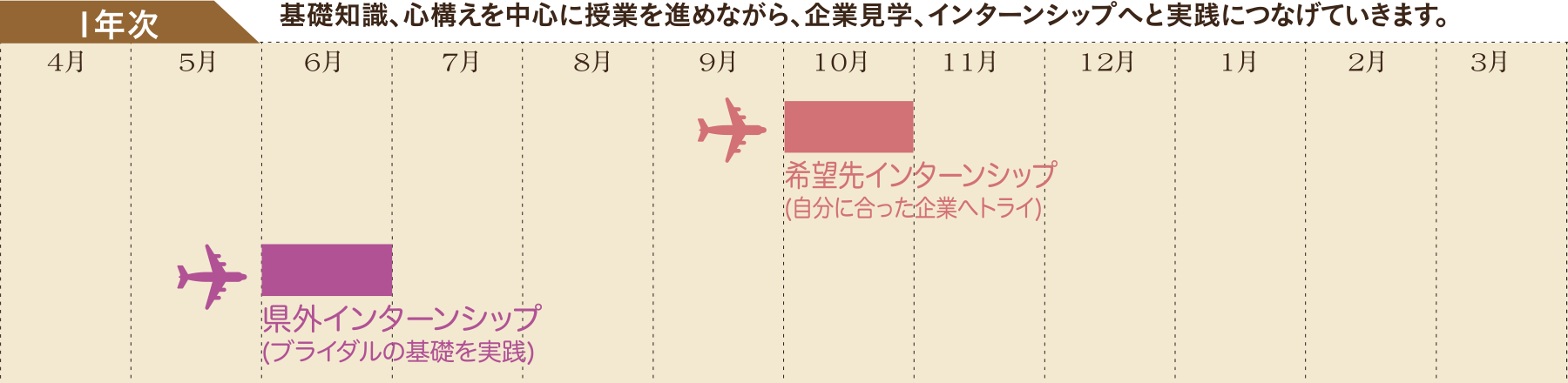 1年次のスケジュール